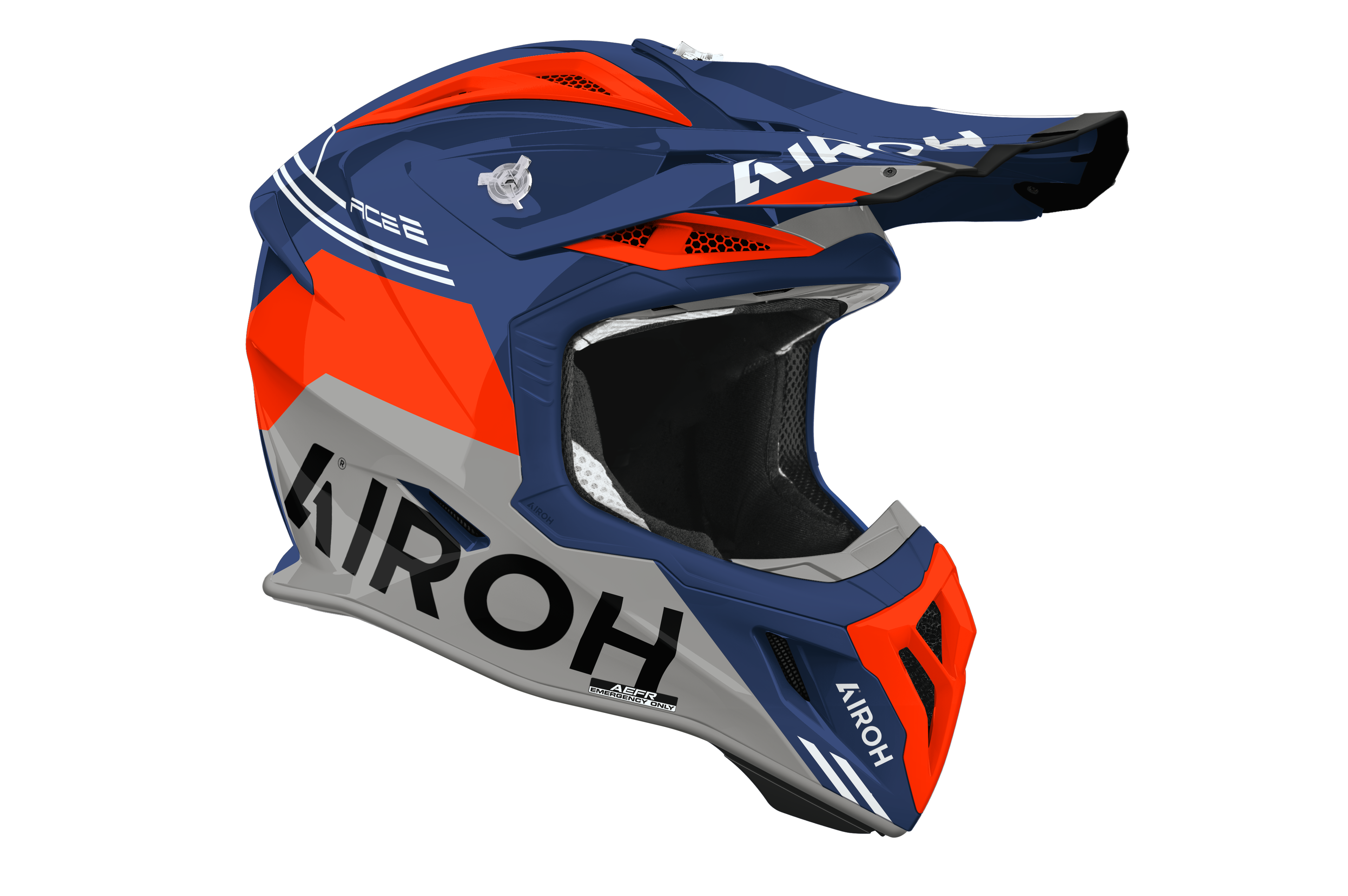 Casque Aviator Ace 2 Bleu Orange AIROH