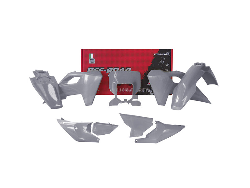 Kit plastique complet Rtech gris Husqvarna TE FE enduro 2024 - les 7 pieces du kit