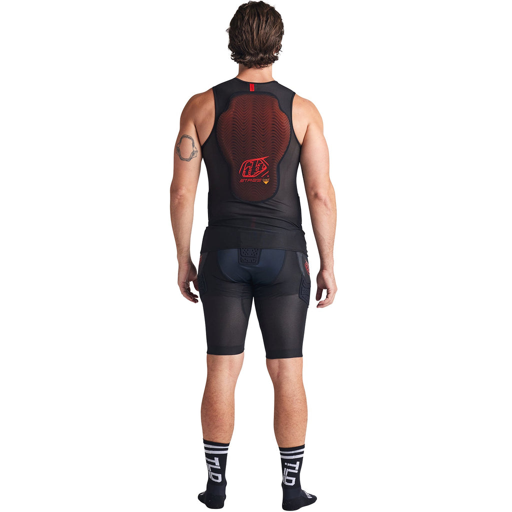 Gilet de protection Troy Lee Designs Stage Ghost D3O noir porté - dorsale D3O Viper niveau 2 vue de dos