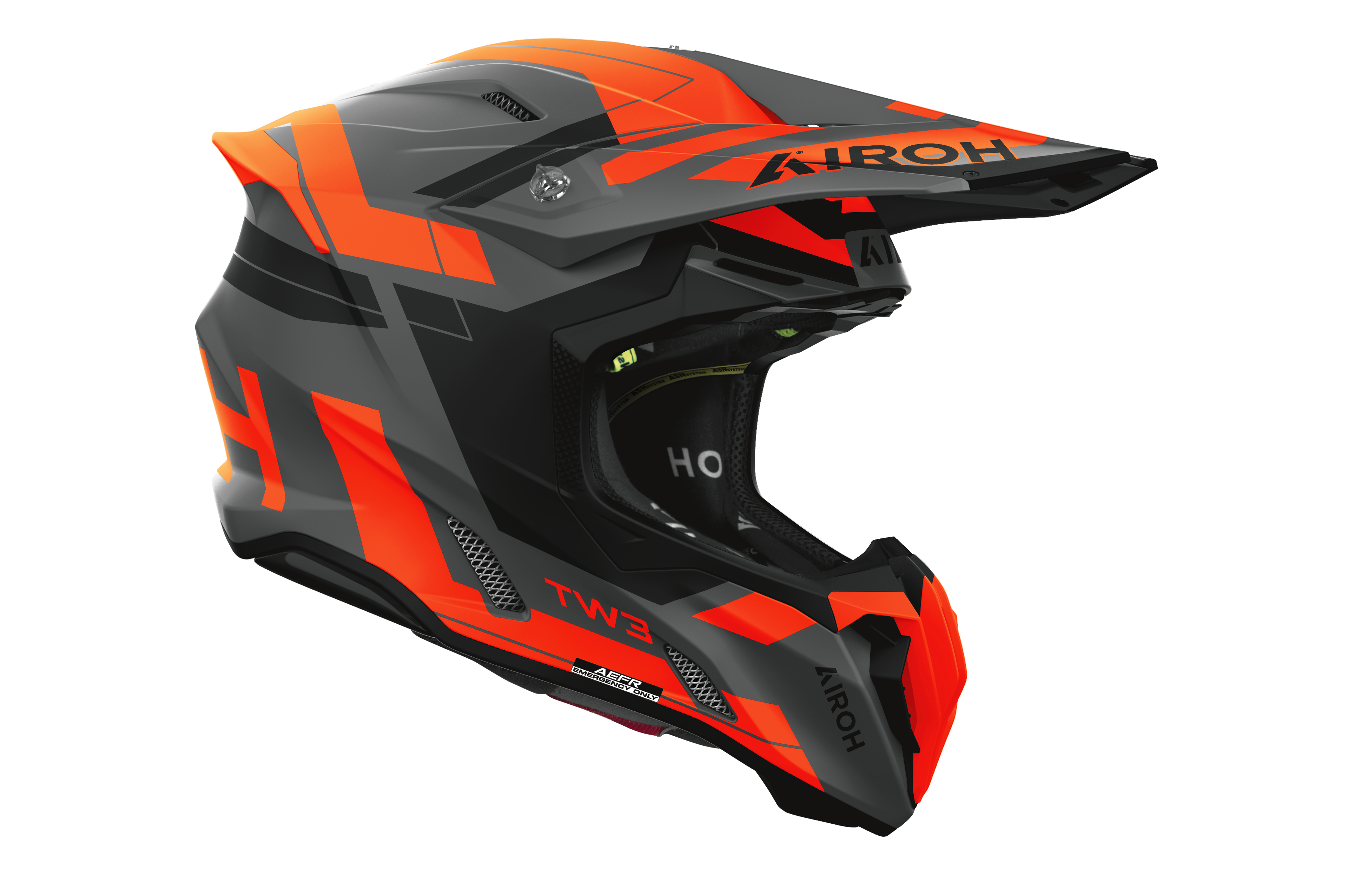 Casque Twist 3  Orange Noir AIROH