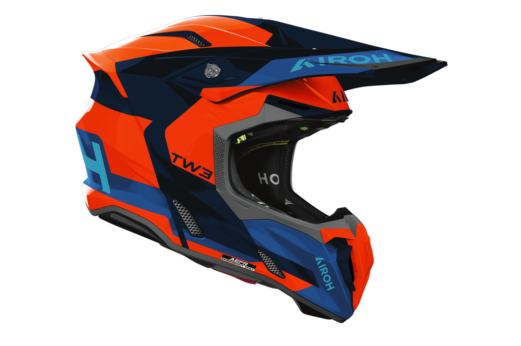 Casque Twist 3 Orange Bleu AIROH