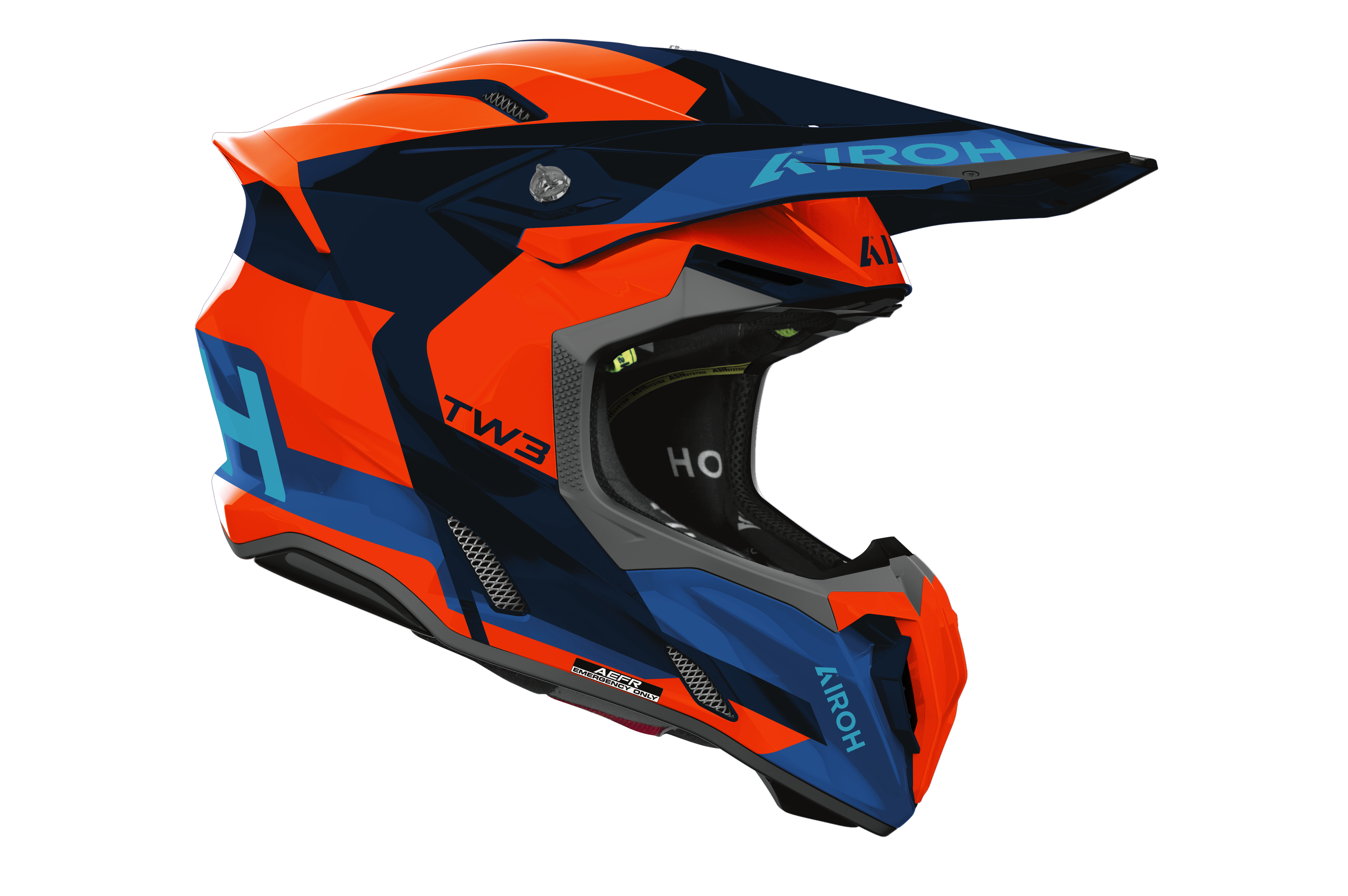 Casque Twist 3 Orange Bleu AIROH