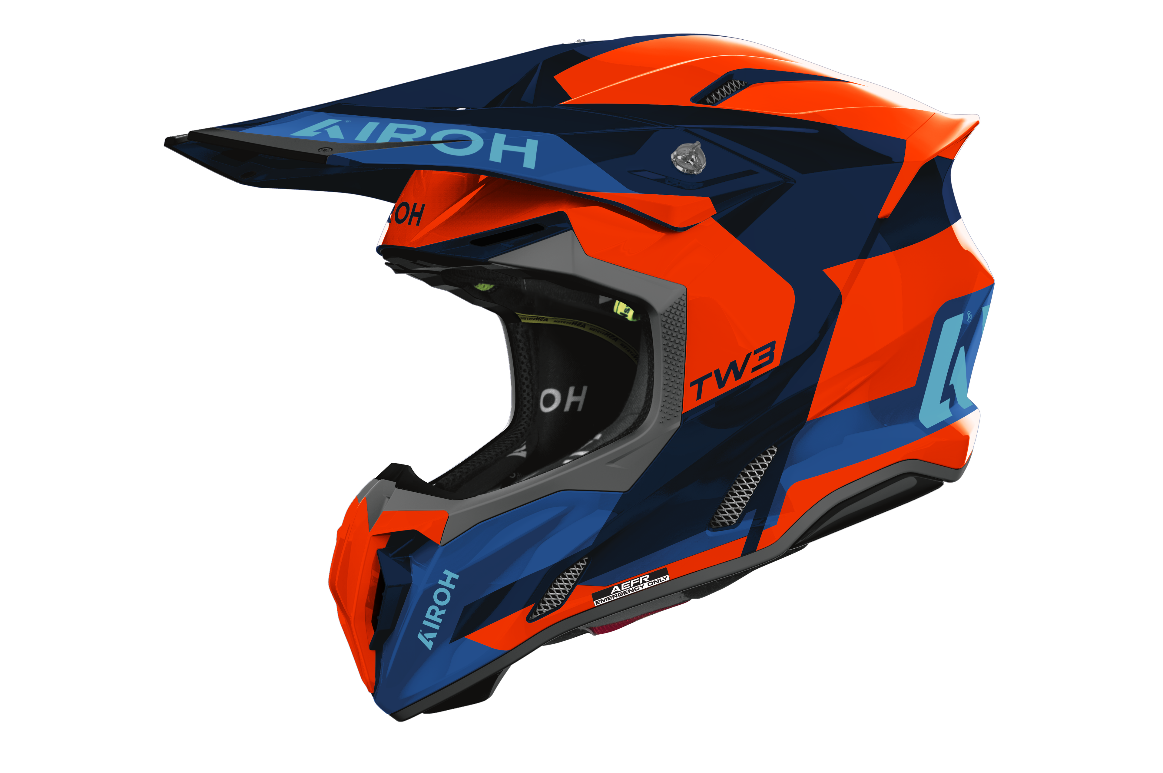 Casque Twist 3 Orange Bleu AIROH