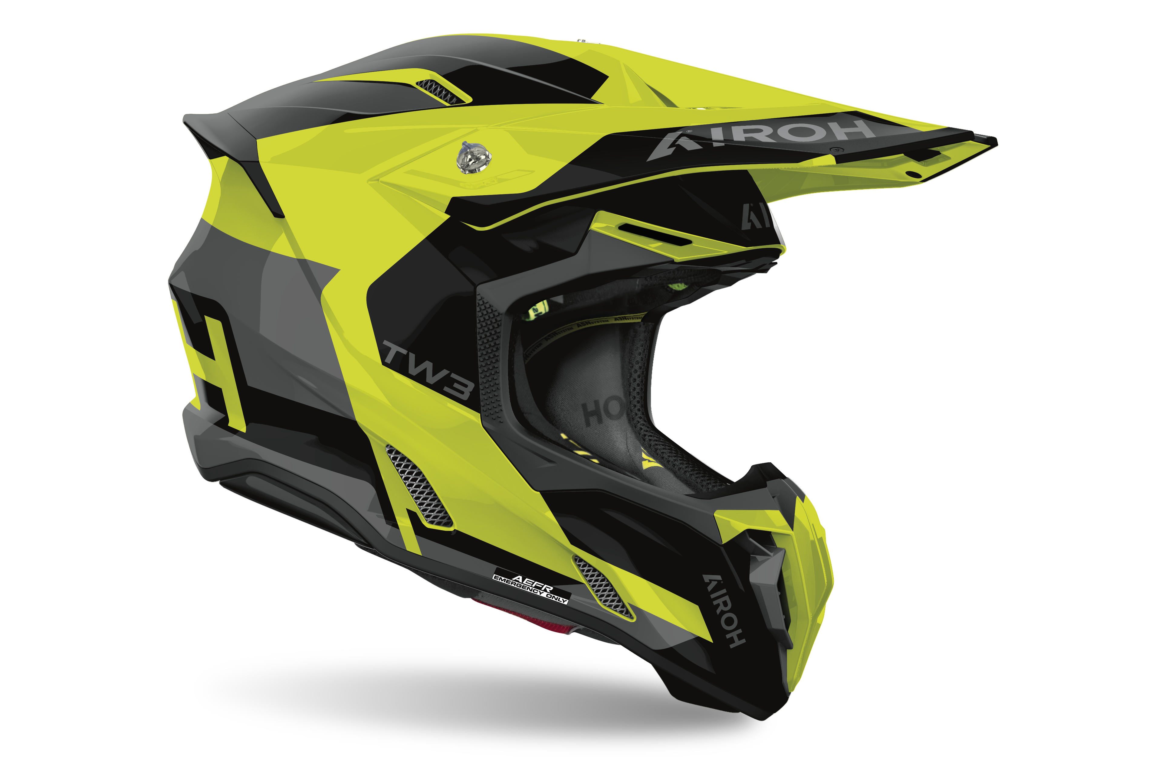 Casque Twist 3  Jaune Gris Noir AIROH