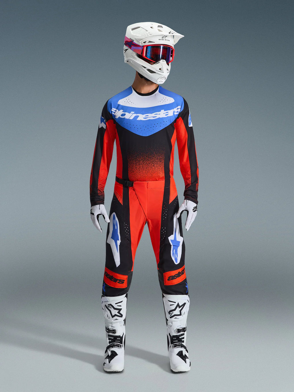 Tenue Cross Complete Techstar Knif Orange Noir ALPINESTARS