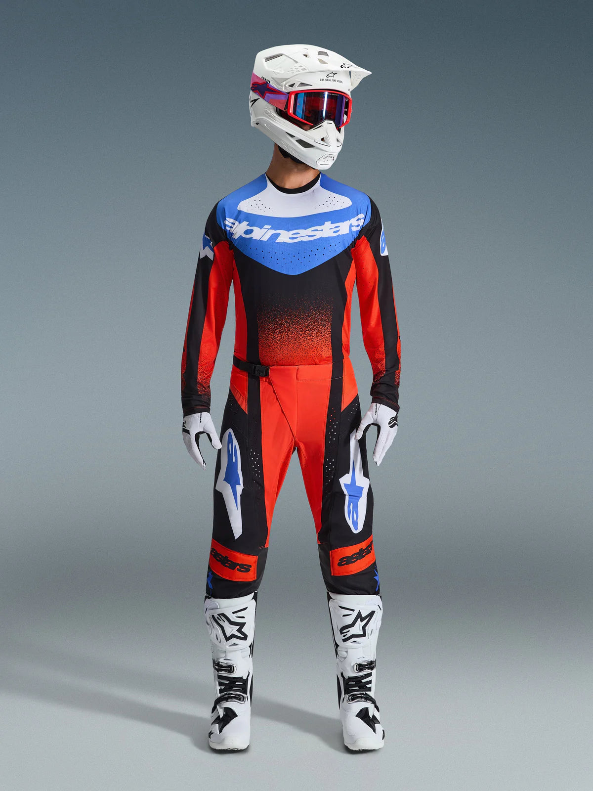 Tenue Cross Complete Techstar Knif Orange Noir ALPINESTARS