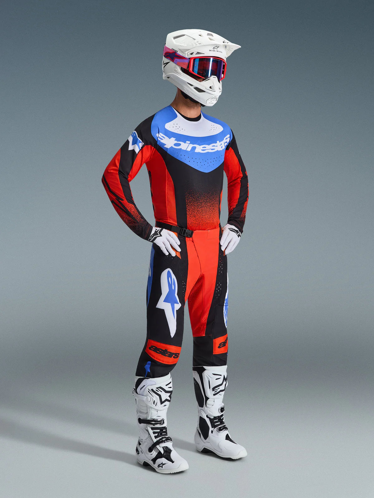 Tenue Cross Complete Techstar Knif Orange Noir ALPINESTARS