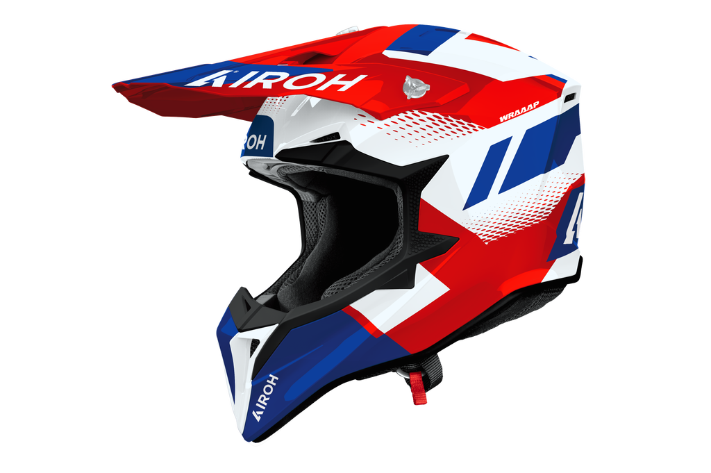 Casque Wraaap  Bleu Rouge AIROH