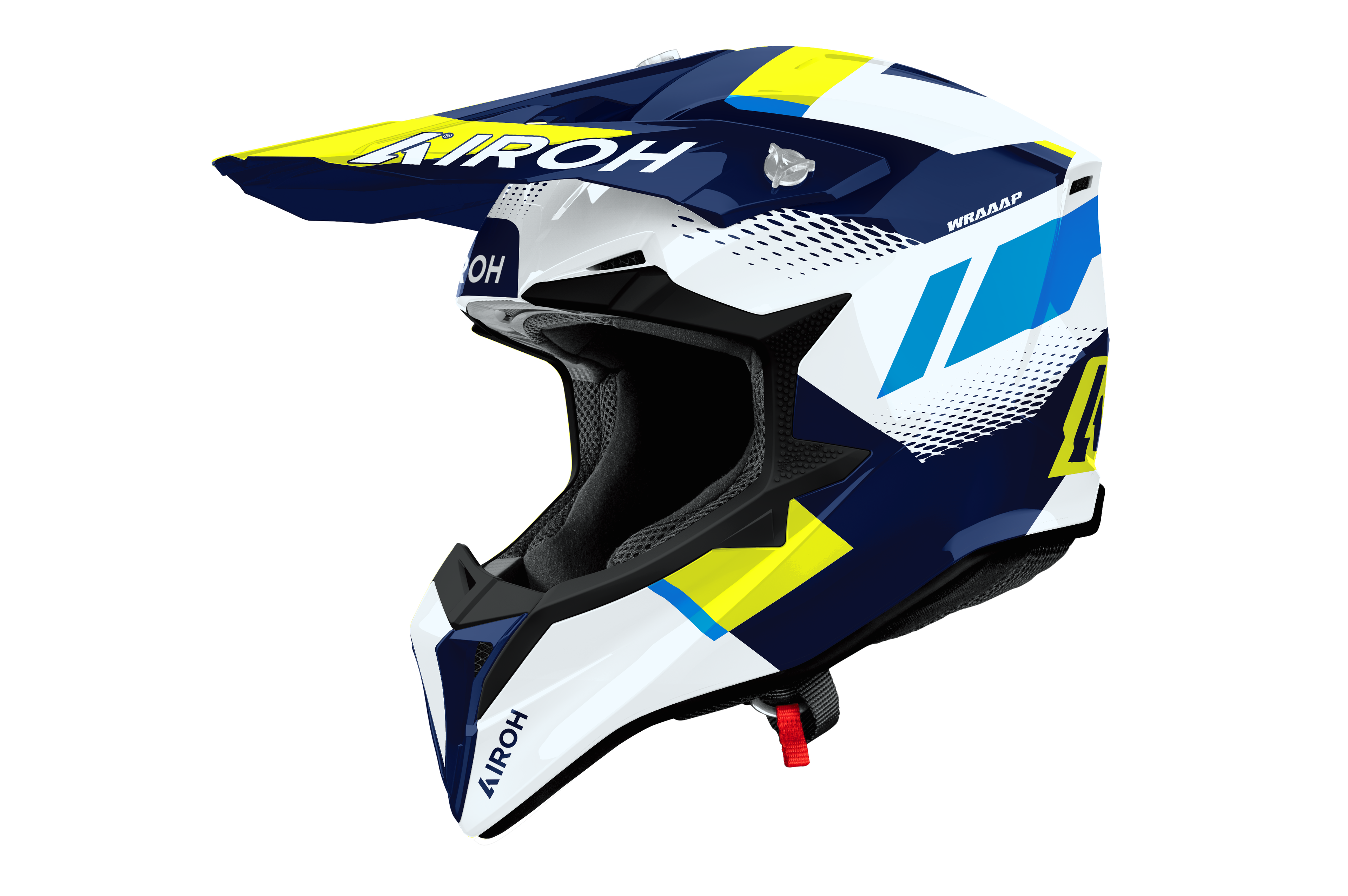 Casque Wraaap  Bleu Jaune Blanc AIROH