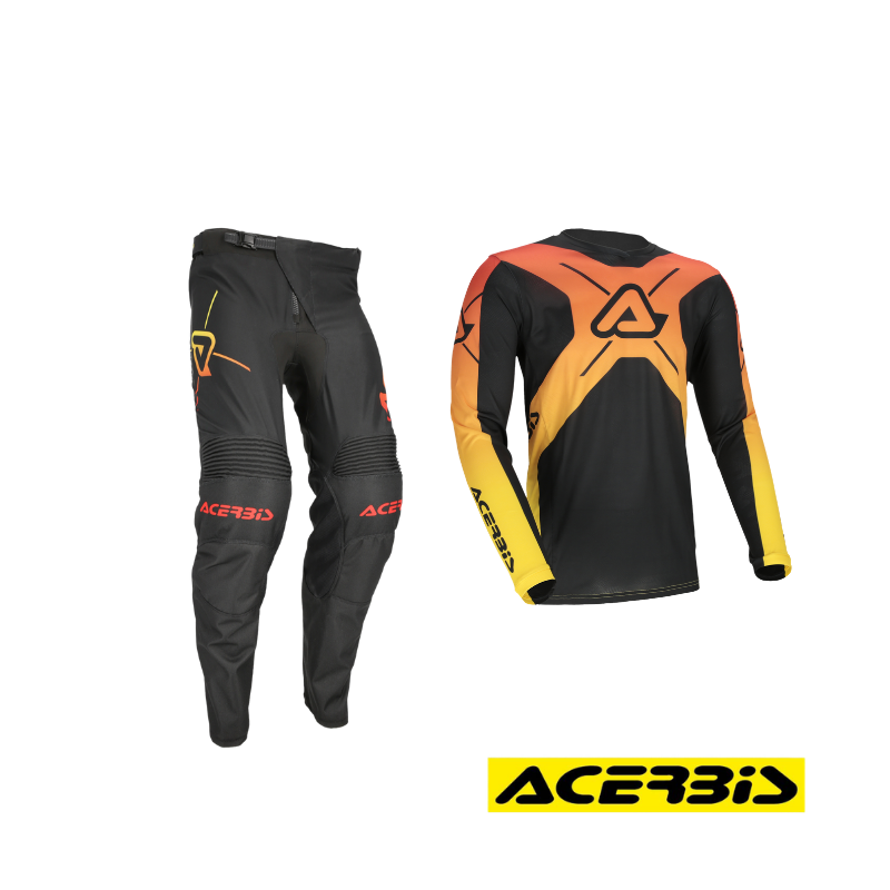 Tenue Acerbis MX Track Inc Orange Verona 2026 composée du maillot et pantalon motocross enduro