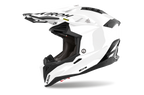 Casque Airoh Aviator 3 blanc casque cross haut de gamme vue profil gauche design sobre
