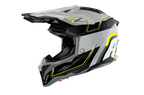 Casque Airoh Aviator 3 gris jaune casque cross carbone haut de gamme vue profil gauche visibilité maximale