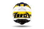 Casque Airoh Aviator 3 bleu jaune casque cross carbone haut de gamme vue profil gauche design racing