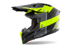 Casque Airoh Aviator 3 noir jaune casque cross haut de gamme vue profil gauche design racing agressif