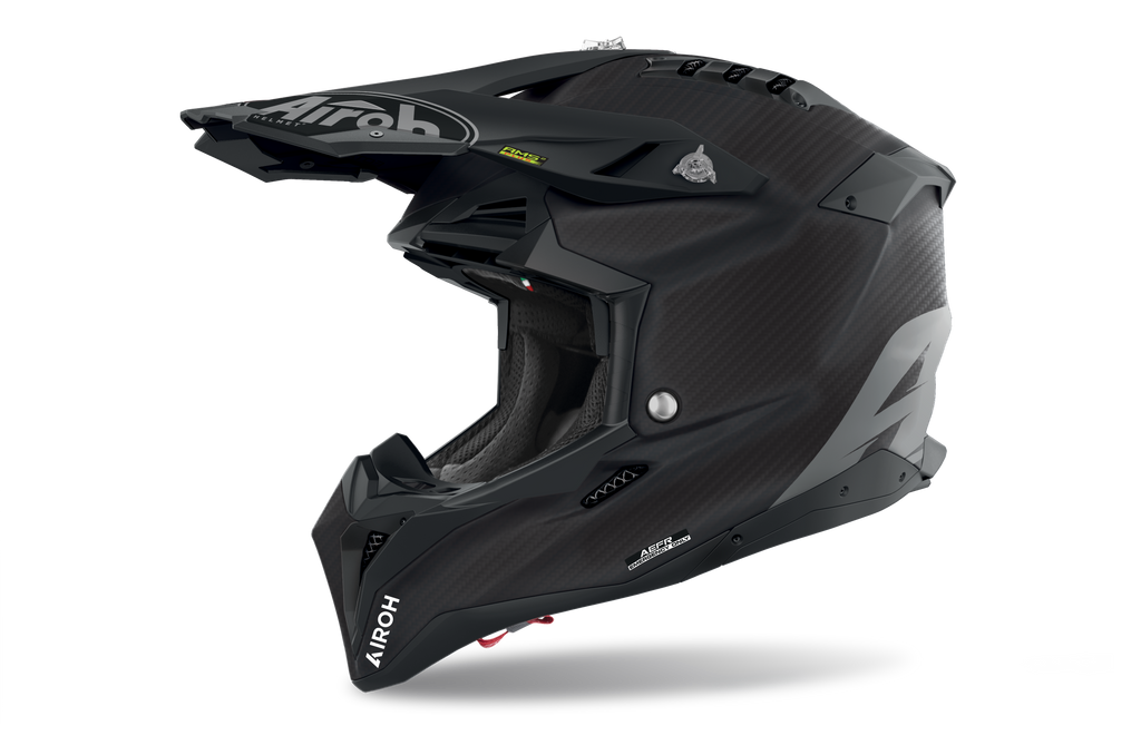 Casque Airoh Aviator 3 noir casque cross haut de gamme vue profil gauche design sobre et agressif