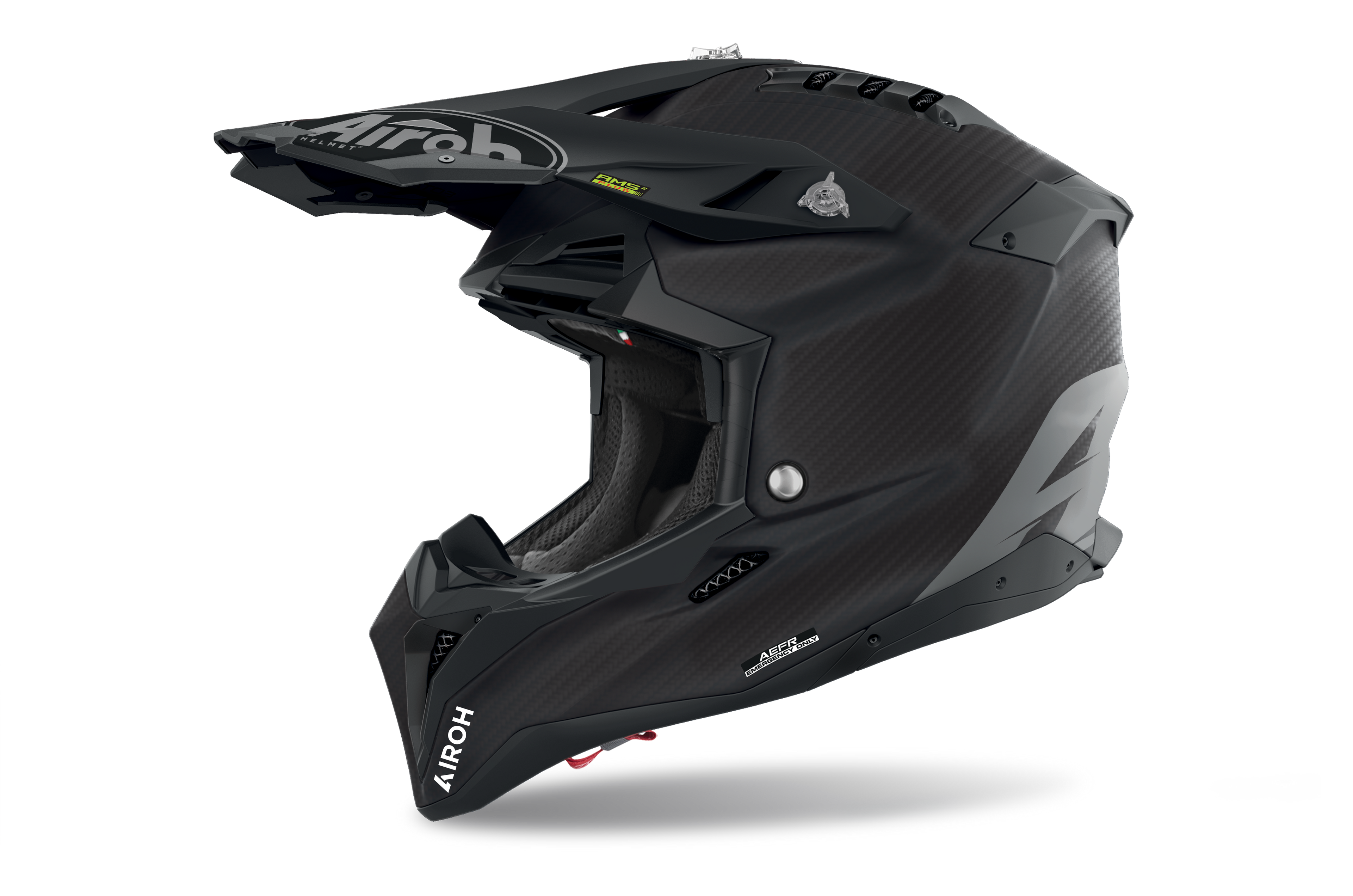 Casque Airoh Aviator 3 noir casque cross haut de gamme vue profil gauche design sobre et agressif