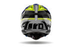 Casque Airoh Aviator 3 bleu gris vue arrière casque motocross enduro ventilation carbone haute performance