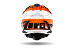 Casque Airoh Aviator 3 orange bleu vue arrière casque motocross enduro ventilation haute performance