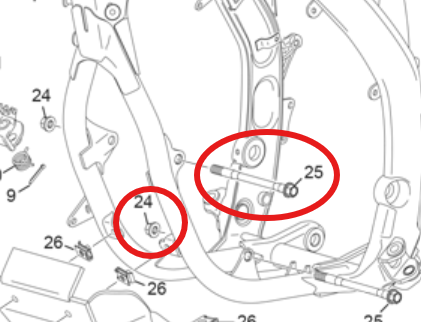 Axe Moteur + Boulon SHERCO 2025