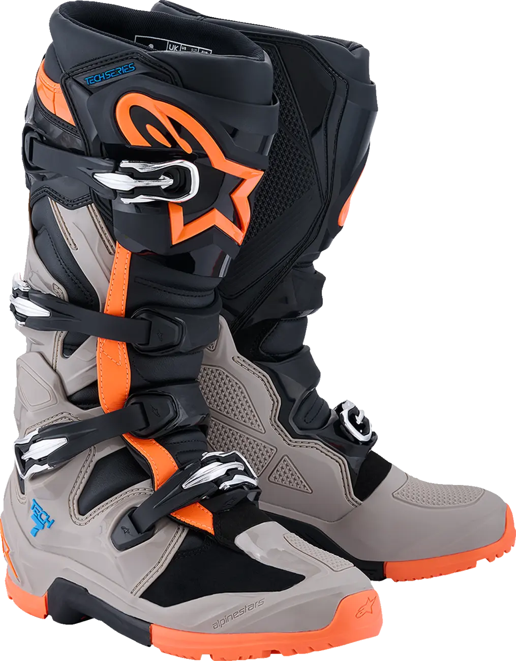 Botte Tech 7 Enduro Orange Noir ALPINESTARS