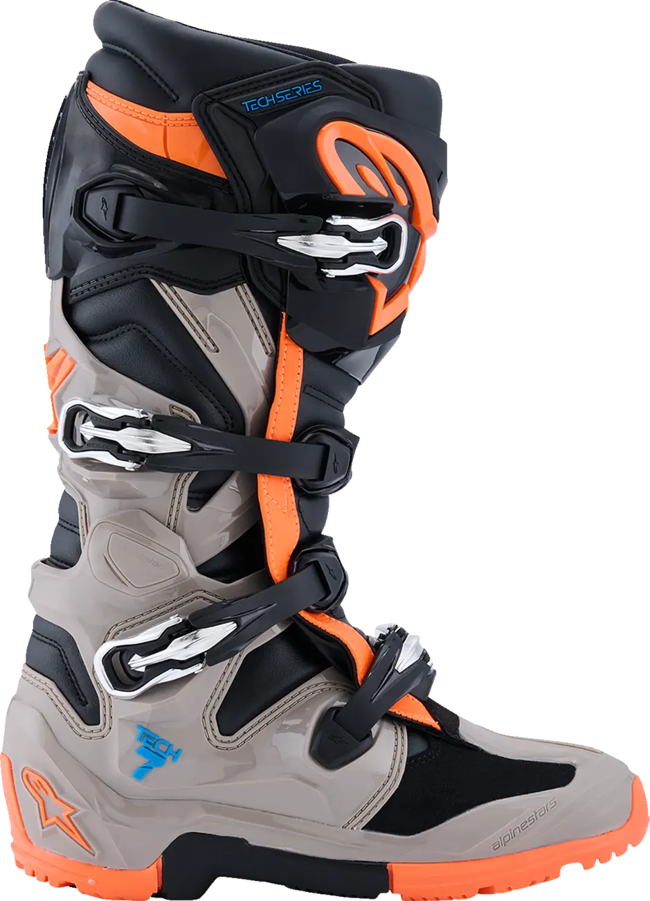 Botte Tech 7 Enduro Orange Noir ALPINESTARS
