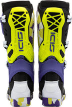Bottes Sidi Crossair X noir et violet pour motocross, enduro et supercross de dos
