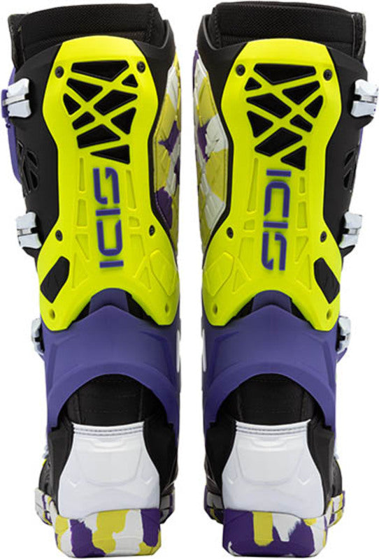 Bottes Sidi Crossair X noir et violet pour motocross, enduro et supercross de dos
