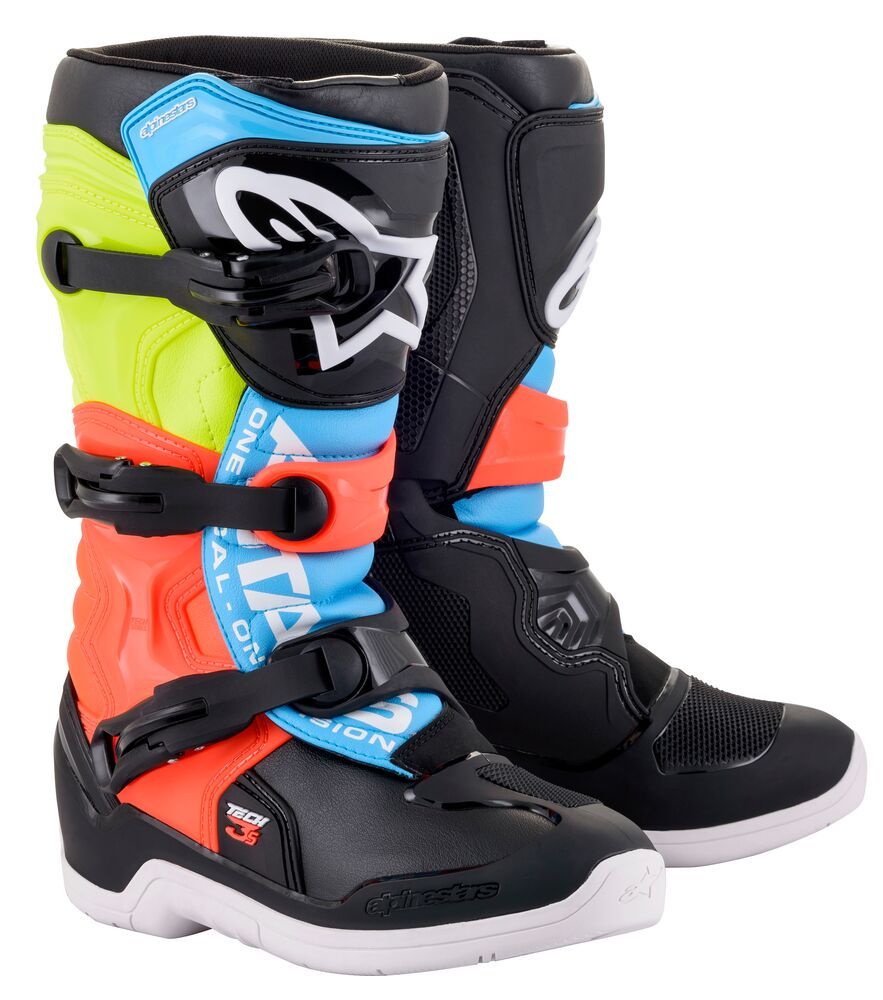Bottes Enfant Tech3S Noir/Bleu/Rouge/Jaune ALPINESTARS