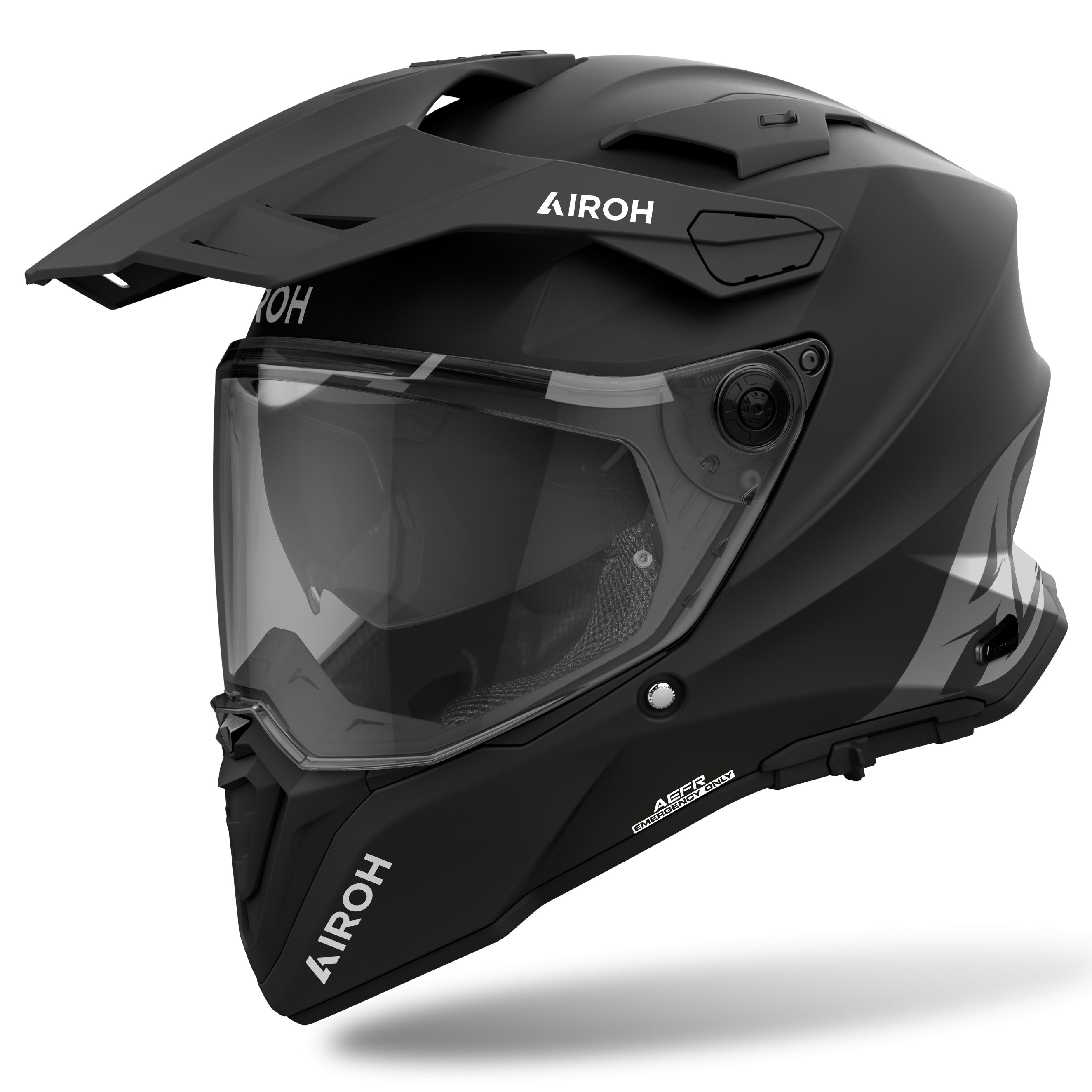 Casque Trail Airoh Commander 2 noir mat pour moto Adventure, Trail et Enduro