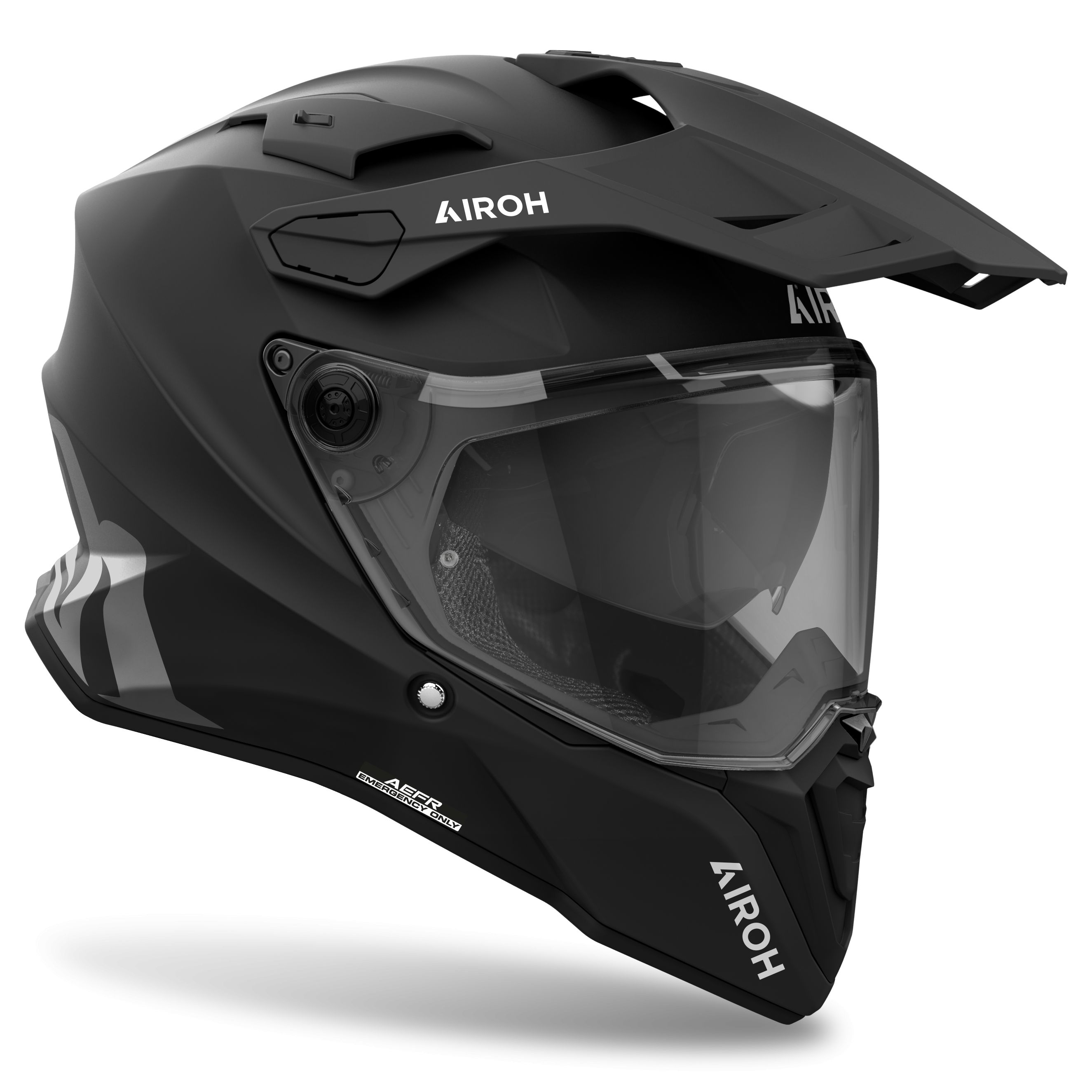 Casque Trail Airoh Commander 2 noir mat pour moto Adventure, Trail et Enduro