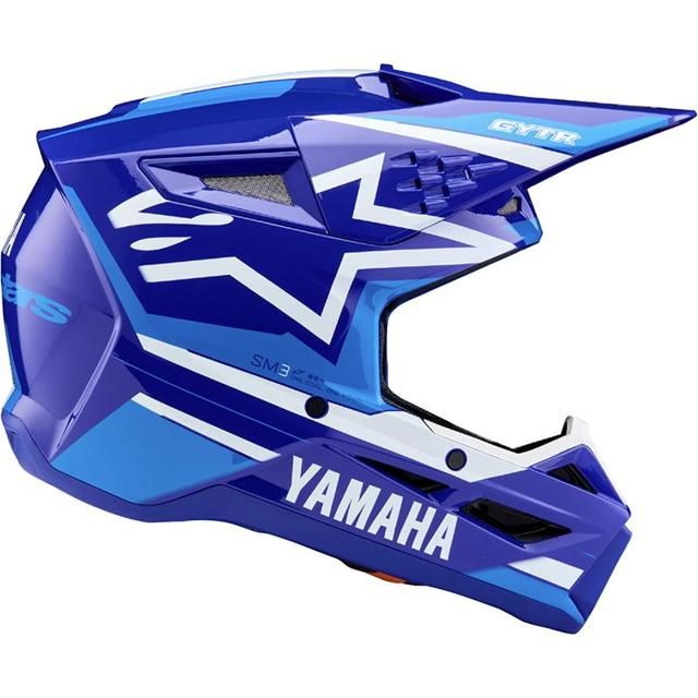 Casque Alpinestars S-M3 Yamaha bleu motocross enduro casque cross léger haute protection de coté
