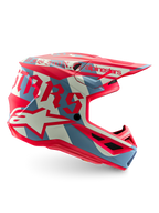 casque motocross Alpinestars Supertech M7 Beast Coast édition limitée pour cross et enduro, casque off-road ultra léger avec protection maximale, ventilation avancée et confort premium de coté gauche