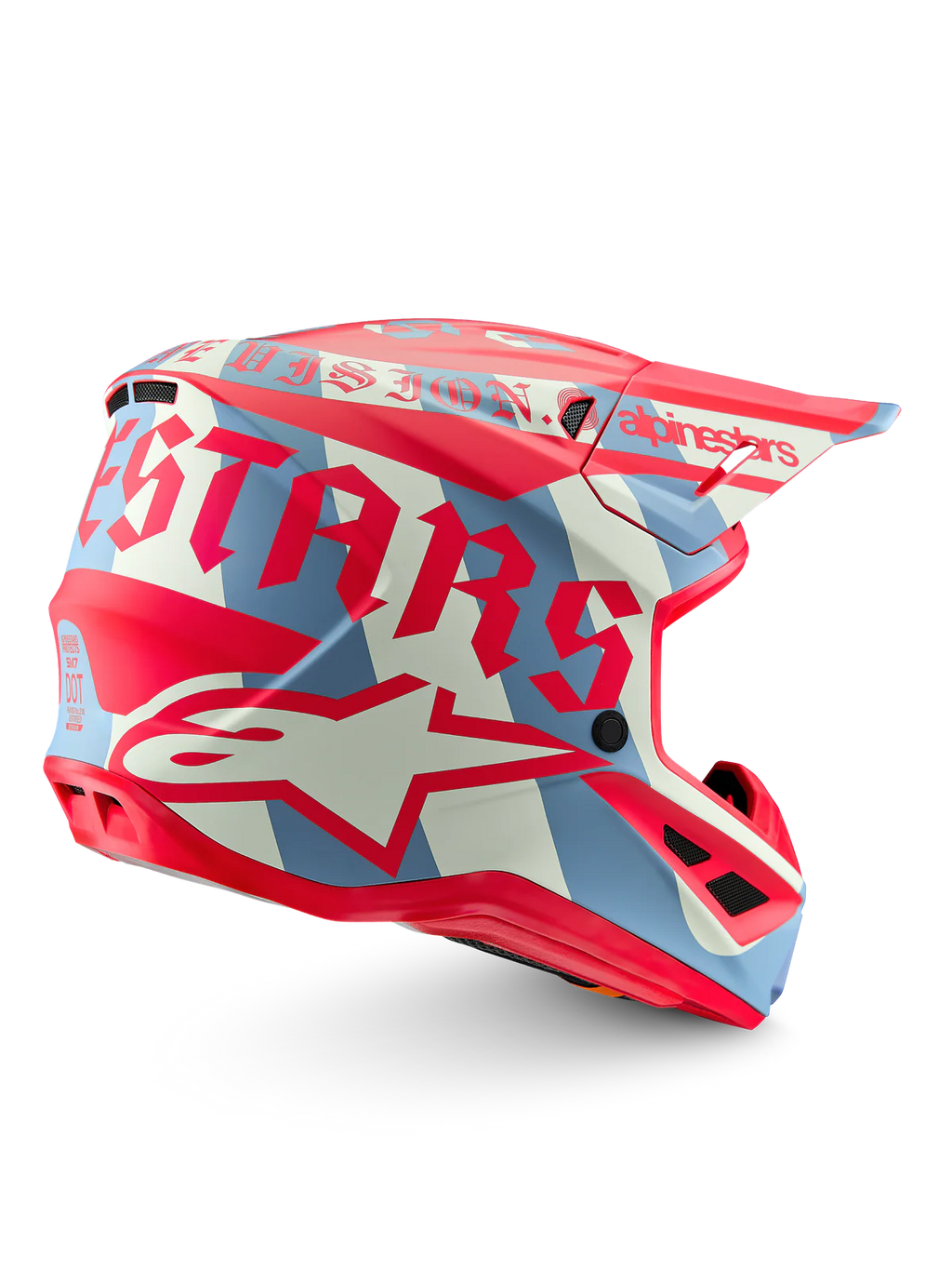 casque motocross Alpinestars Supertech M7 Beast Coast édition limitée pour cross et enduro, casque off-road ultra léger avec protection maximale, ventilation avancée et confort premium de dos