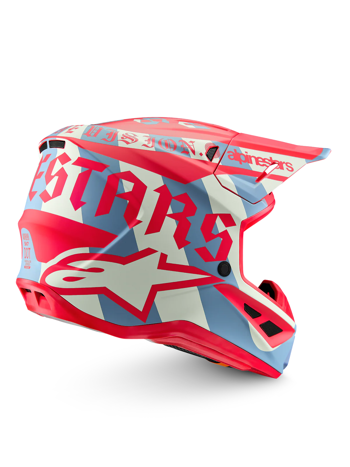 casque motocross Alpinestars Supertech M7 Beast Coast édition limitée pour cross et enduro, casque off-road ultra léger avec protection maximale, ventilation avancée et confort premium de dos