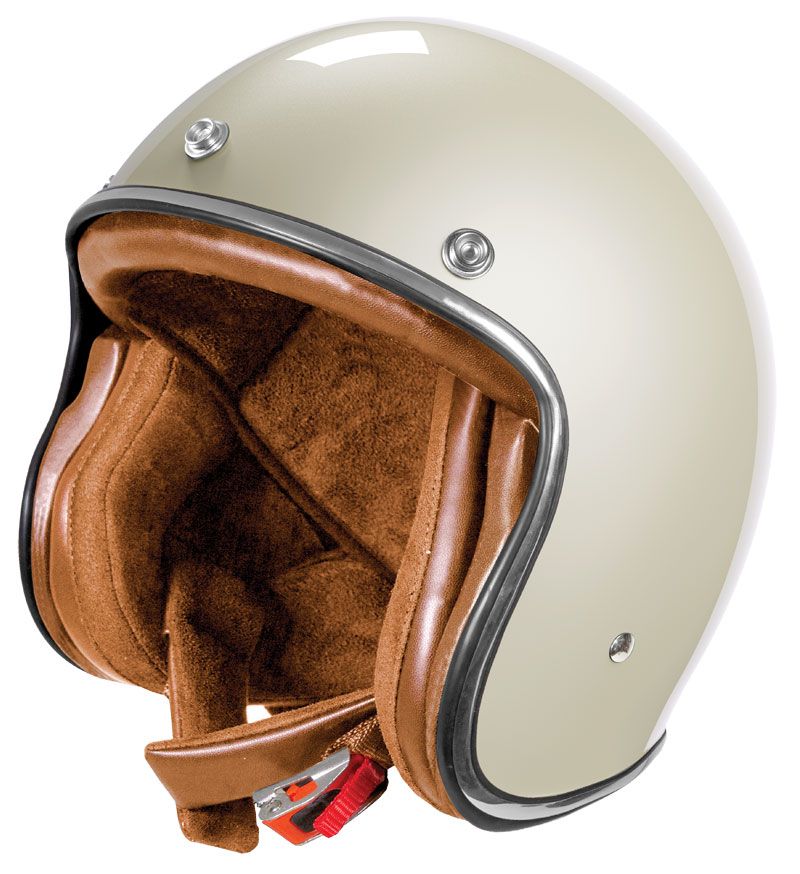 Casque jet vintage Stormer Quartz Blanc Cassé Perle au style rétro élégant pour moto, scooter et café racer
