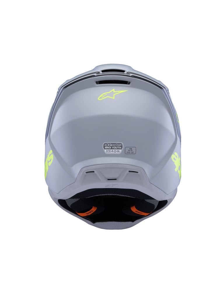 Casque Enfant S-M3 Gris/Jaune Fluo Mat ALPINESTARS