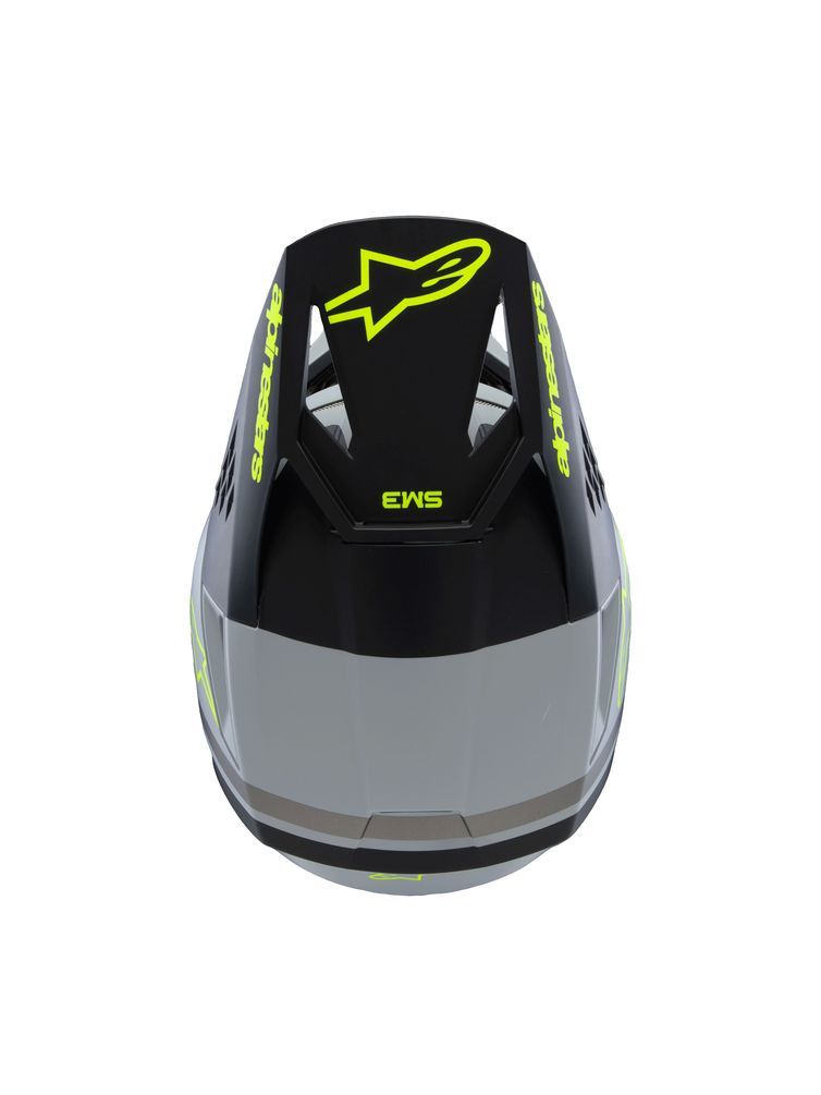 Casque Enfant S-M3 Gris/Jaune Fluo Mat ALPINESTARS