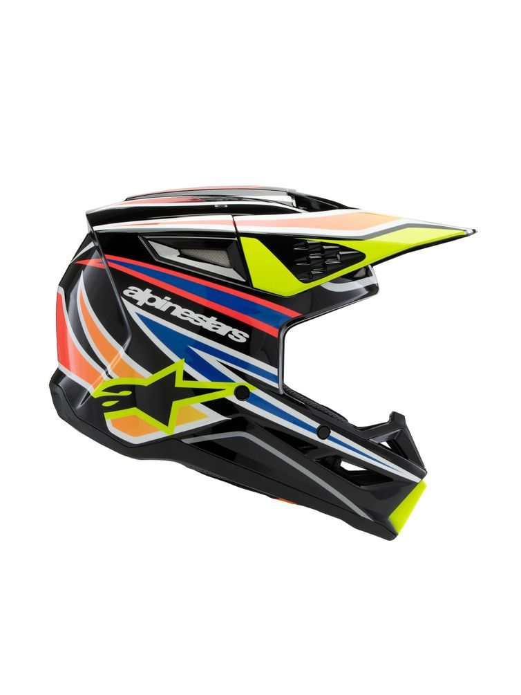 Casque Enfant S-M3 Noir/Bleu/Jaune Fluo ALPINESTARS