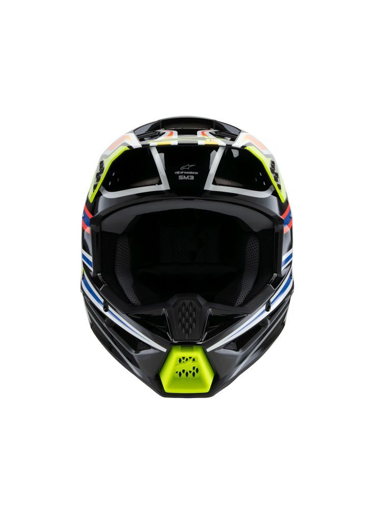 Casque Enfant S-M3 Noir/Bleu/Jaune Fluo ALPINESTARS