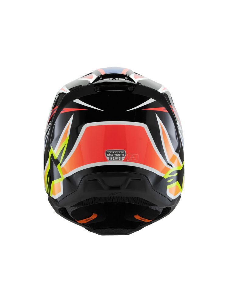 Casque Enfant S-M3 Noir/Bleu/Jaune Fluo ALPINESTARS