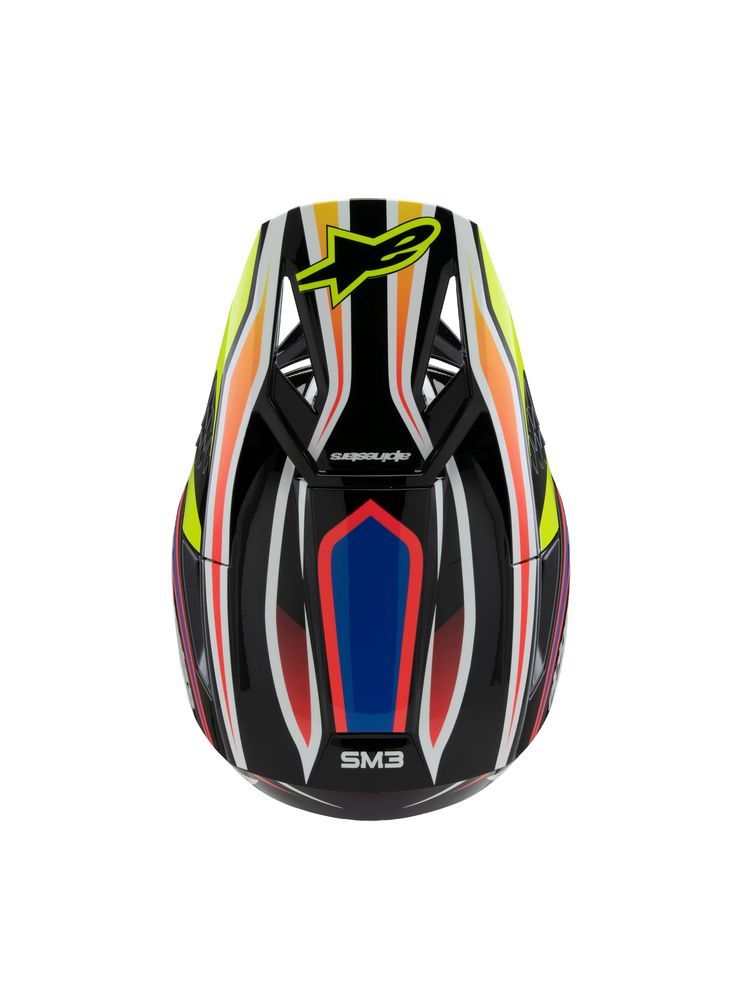 Casque Enfant S-M3 Noir/Bleu/Jaune Fluo ALPINESTARS