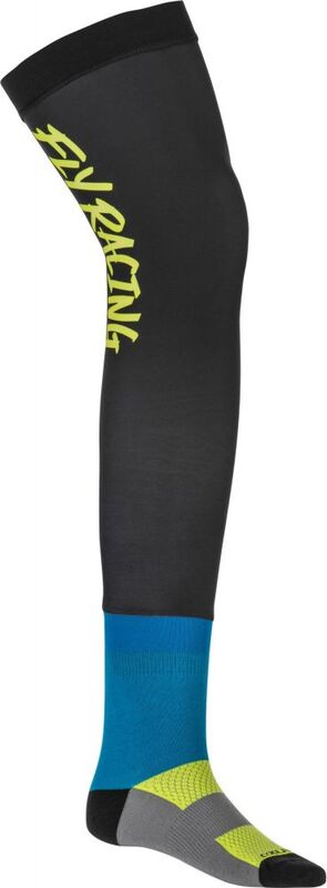 Chaussettes hautes FLY Racing bleu et noir pour bottes de motocross, d'enduro et port de genouillères