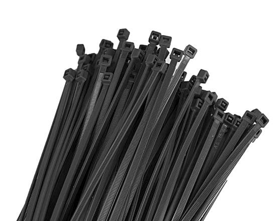 Lot de 100 colliers Colson RTECH 3,6 x 180 mm en nylon noir pour fixation de câbles et durites moto enduro motocross.