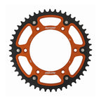 couronne bi-matière orange Supersprox KTM 250 et 300 EXC 2017 à 2027 pour enduro et hard enduro, couronne aluminium et acier haute résistance