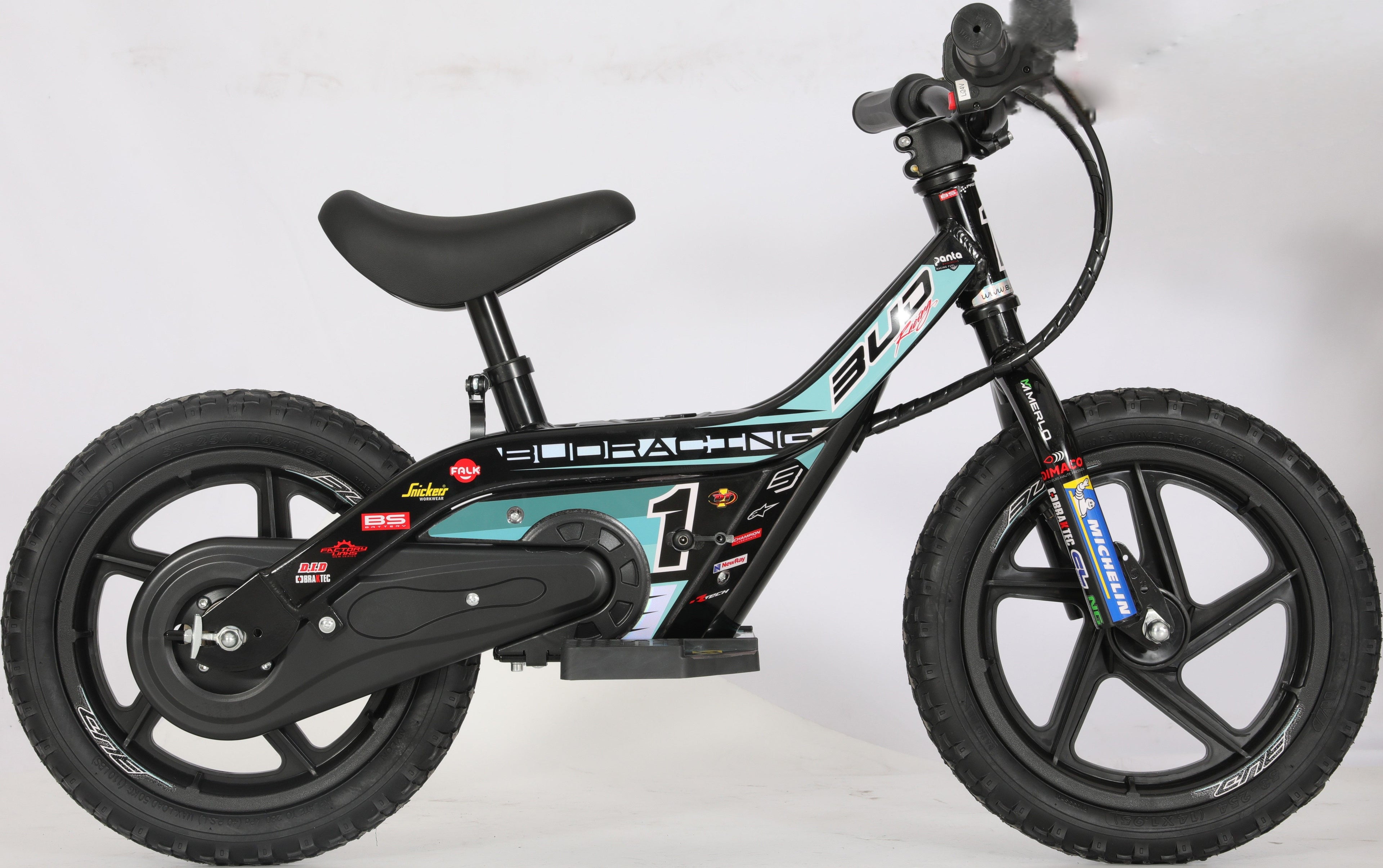 Draisienne Electrique 12'' Bleu Aqua BUD RACING