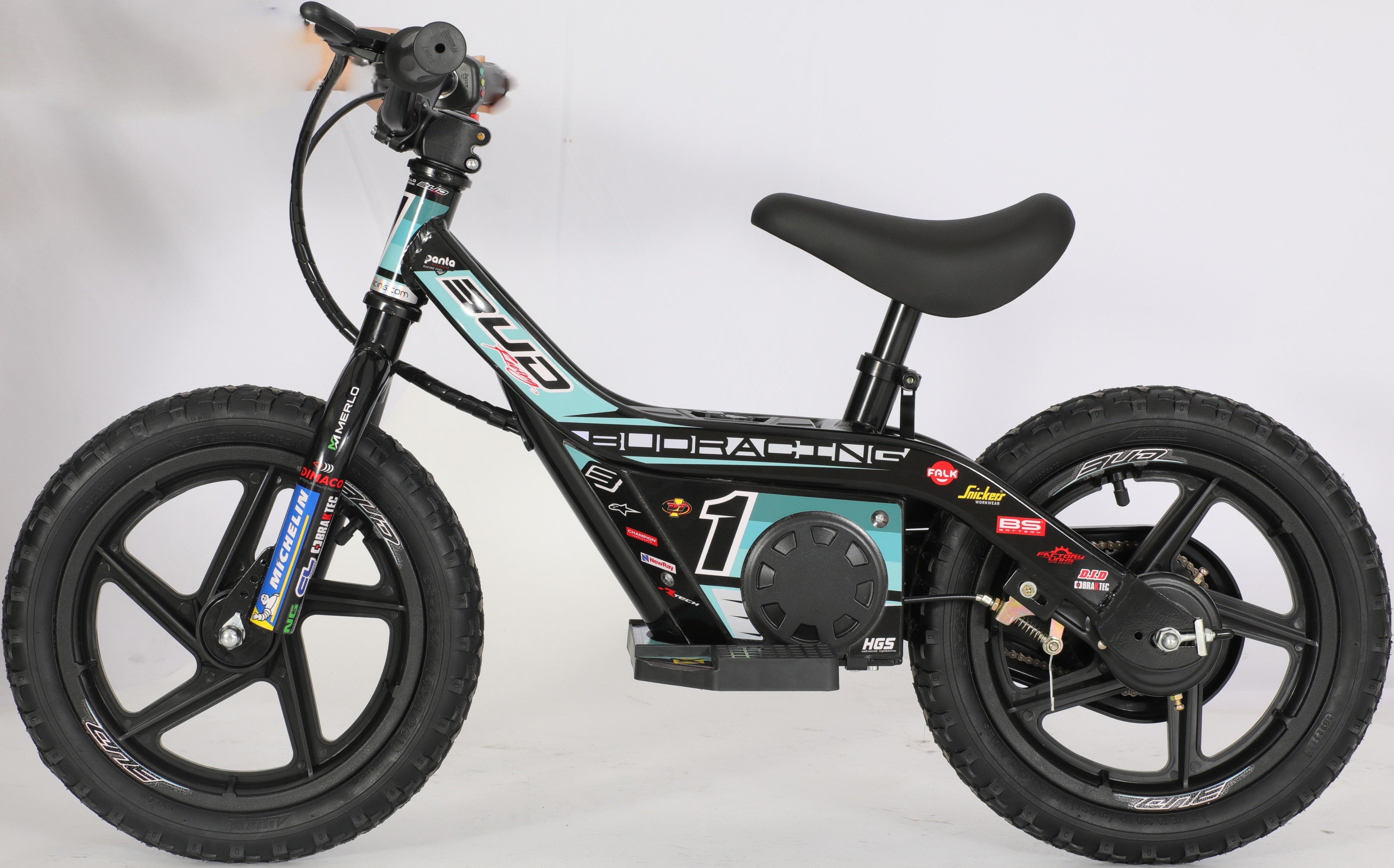 Draisienne Electrique 12'' Bleu Aqua BUD RACING