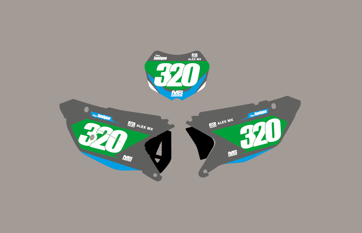 Fond de plaque numéro MS Design motocross enduro personnalisable couleur KTM Husqvarna GasGas Beta Sherco