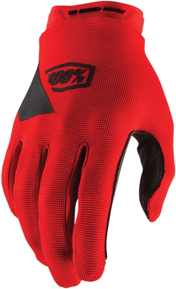 Gants 100% Ridecamp rouge pour motocross enduro hard enduro et tout-terrain