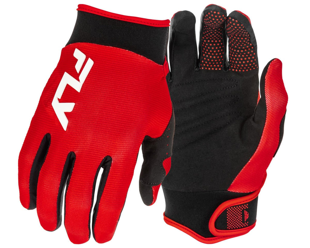 Gants FLY Racing F-16 rouge cross enduro - paire dessus et paume