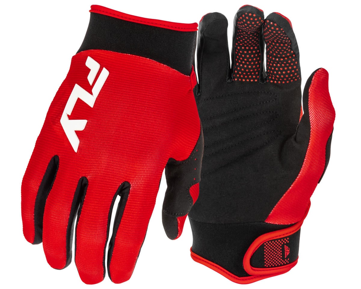 Gants FLY Racing F-16 rouge cross enduro - paire dessus et paume